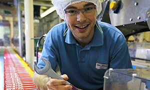 Giovane a lavoro
